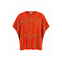 Top Portofino naranja oversized, diseño Sandra Vukasovic Punta Arenas