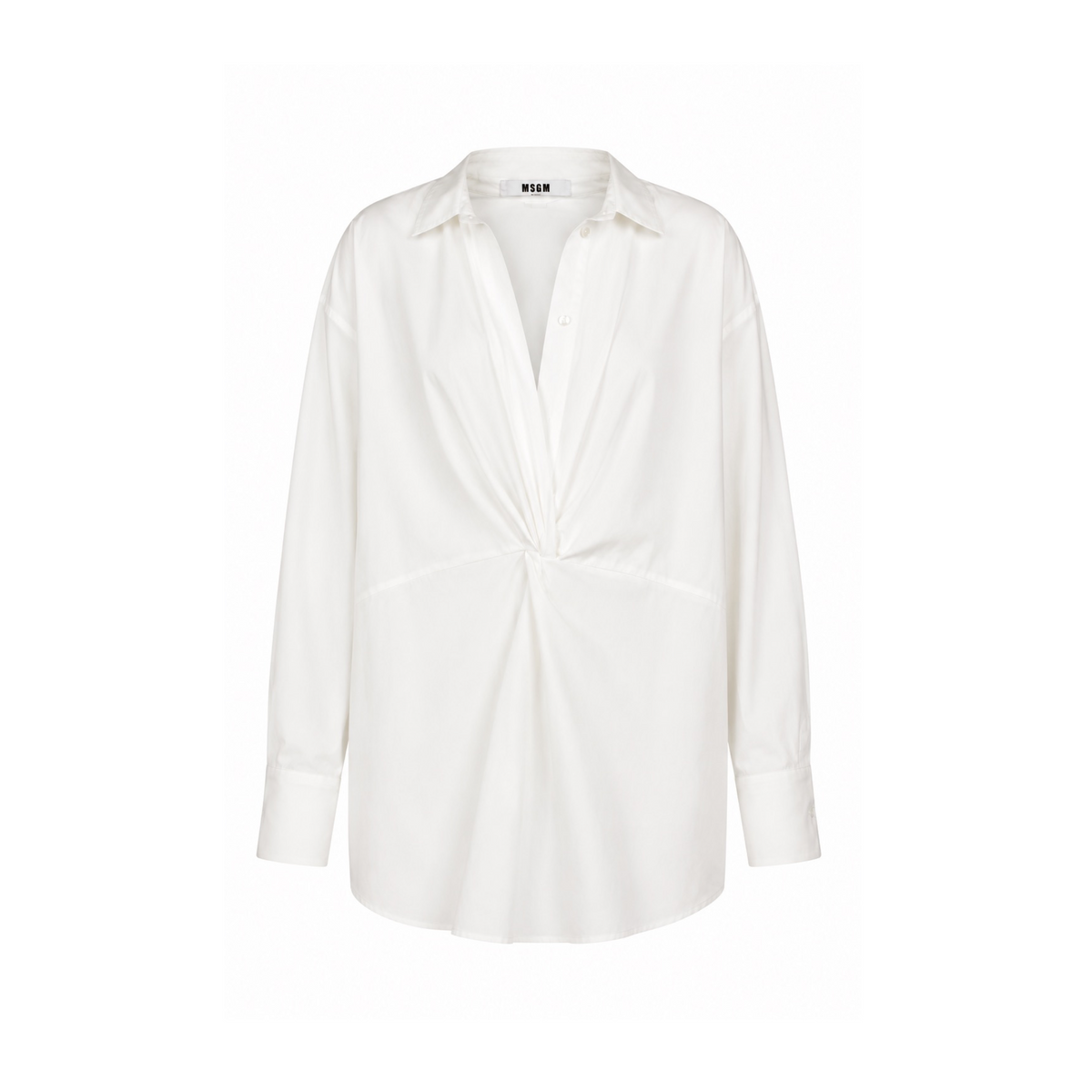 Camisa Twist blanca oversized de MSGM, boutique Sandra Vukasovic Punta Arenas