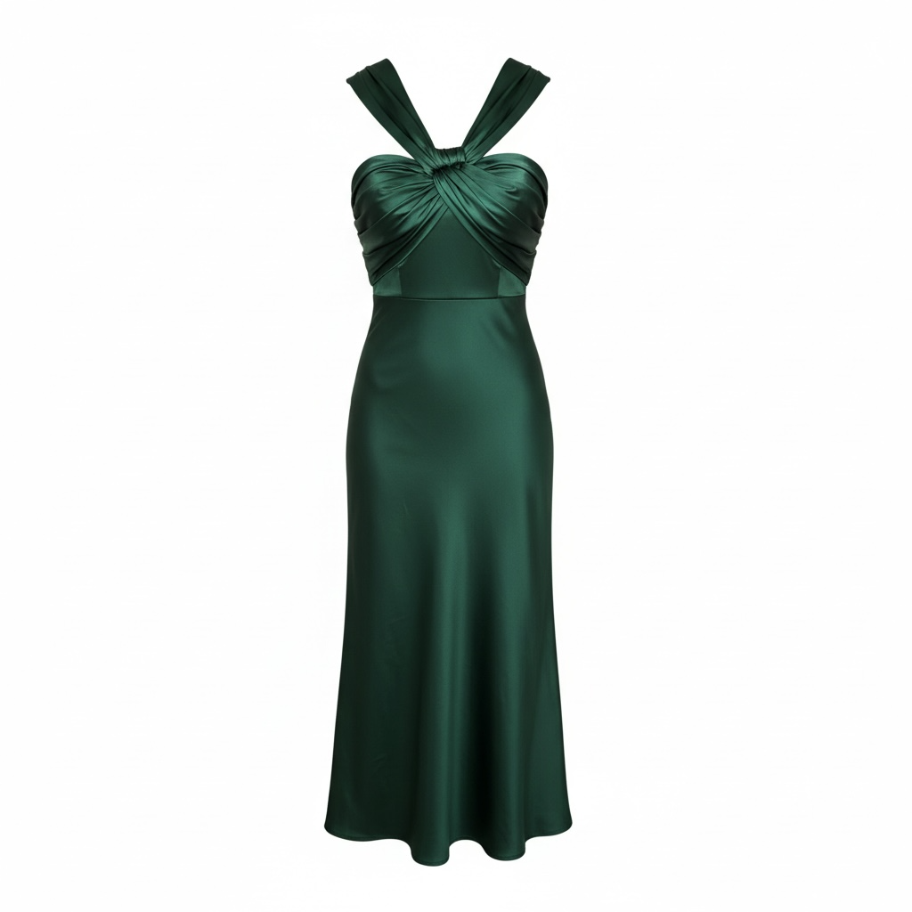 Vestido Jade satinado verde de Fashion Nova, boutique Sandra Vukasovic
