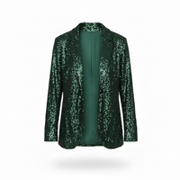 Chaqueta Fulgor kimono verde con lentejuelas, diseño Sandra Vukasovic