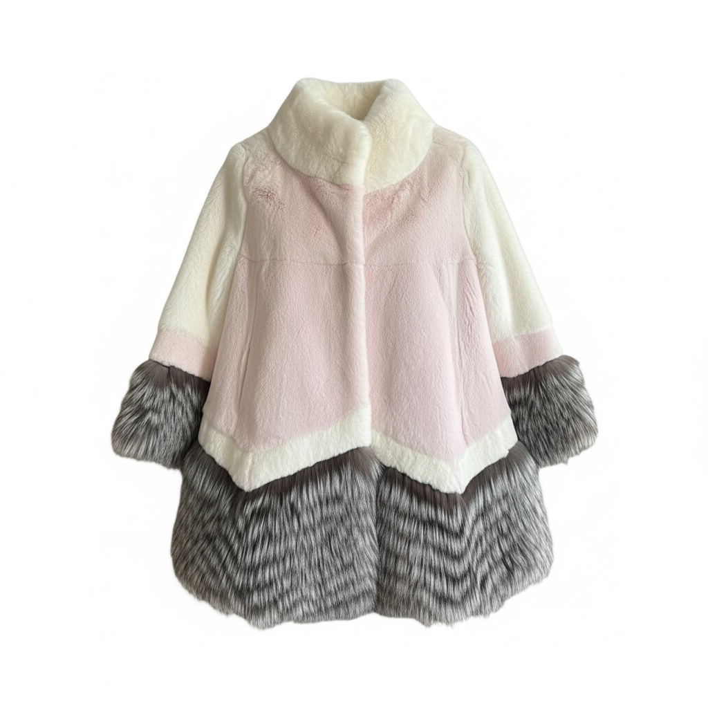 Abrigo Trilogy de piel tricolor de Only LUXURY, boutique Sandra Vukasovic Punta Arenas