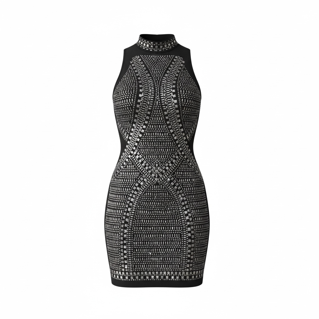 Vestido Mona con strass, diseño Sandra Vukasovic Punta Arenas