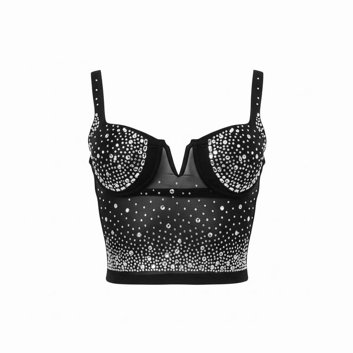 Top Angeles bustier con cristales, diseño Sandra Vukasovic Punta Arenas