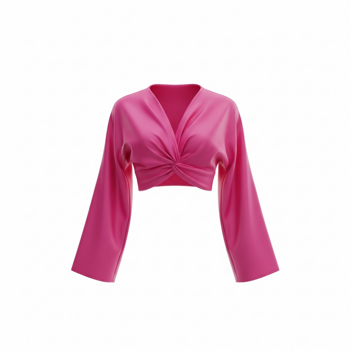 Camisa Estrella cropped fucsia de CIEN, boutique Sandra Vukasovic Punta Arenas