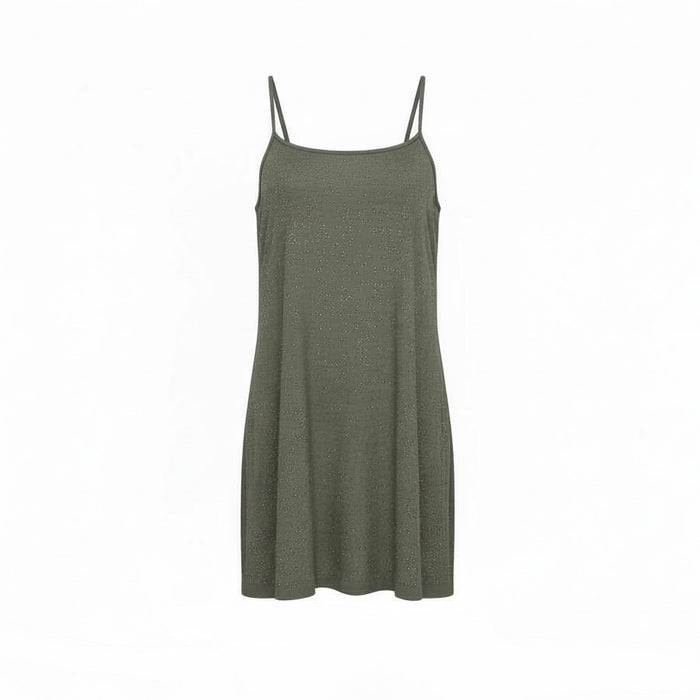 Vestido Strass verde camuflaje de Swaga, boutique Sandra Vukasovic Punta Arenas