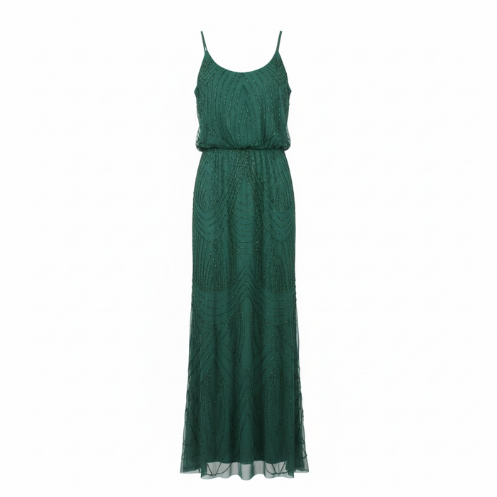 Vestido Esencia verde con mostacillas de Revelry, boutique Sandra Vukasovic