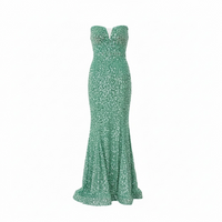 Vestido Serena strapless verde menta, diseño Sandra Vukasovic Punta Arenas