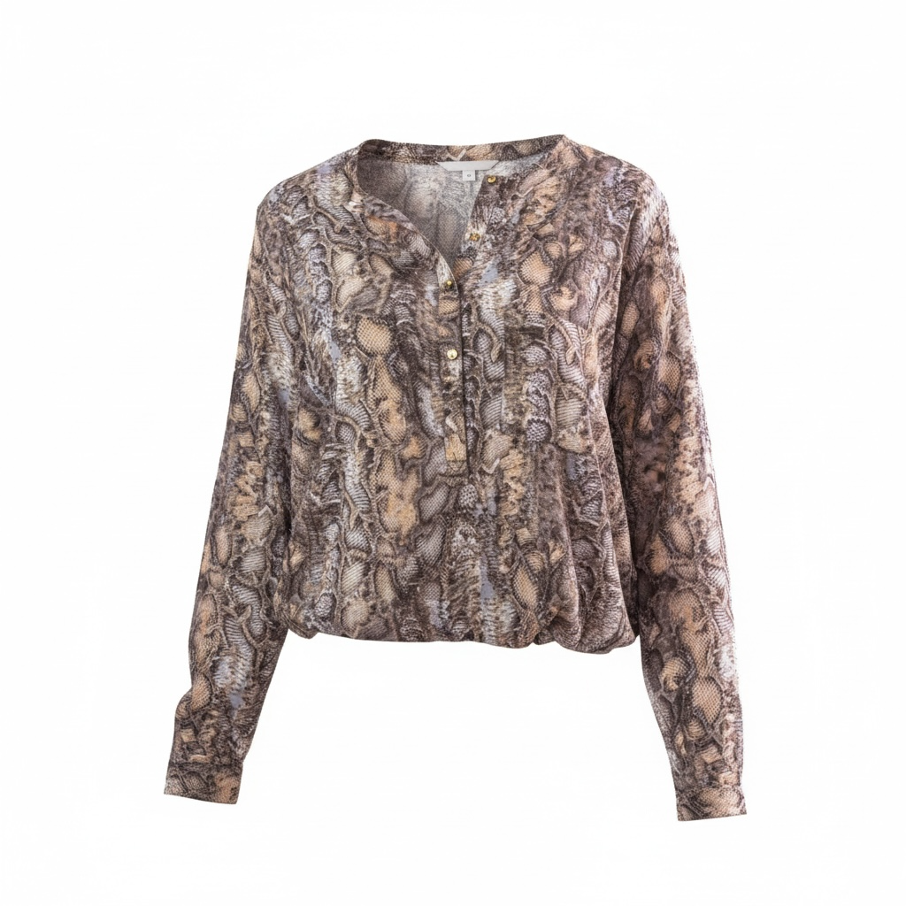 Blusa Python animal print, diseño Sandra Vukasovic Punta Arenas