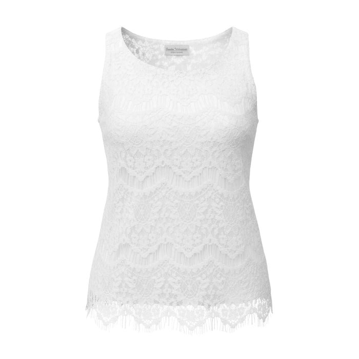 Polera Inés en encaje blanco, diseño Sandra Vukasovic Punta Arenas