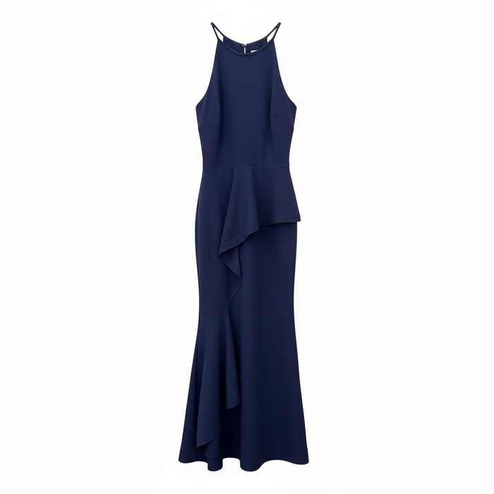 Vestido Cascade azul marino de Maya Deluxe, boutique Sandra Vukasovic Punta Arenas