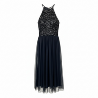 Vestido Wake halter azul con tul de Maya Deluxe, boutique Sandra Vukasovic