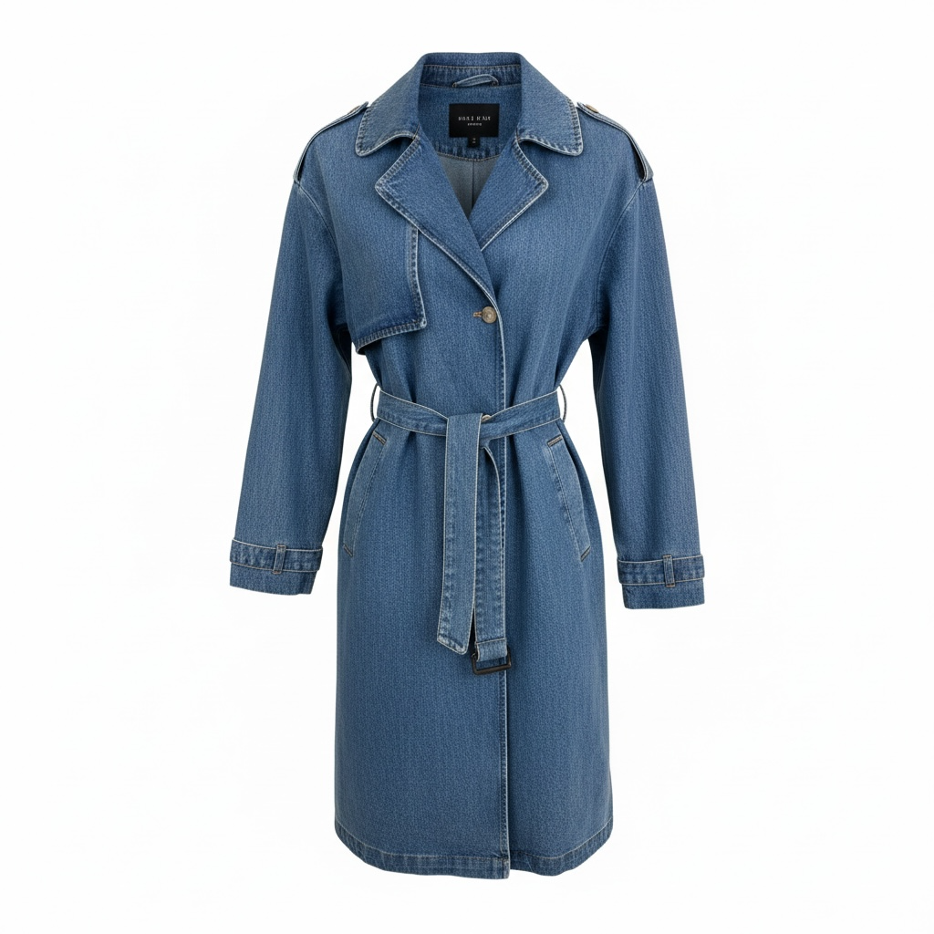 Trench Coat Denim de Ginebra Clothes, boutique Sandra Vukasovic Punta Arenas