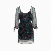 Vestido Flora de gaza floreado, diseño Sandra Vukasovic Punta Arenas